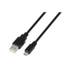 Cable USB 2.0 Aisens A101-0028/ USB Macho - MicroUSB Macho/ Hasta 2.5W/ 60Mbps/ 1.8m/ Negro