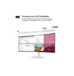 Monitor Profesional Ultrapanorámico Curvo LG UltraWide 38WR85QC-W 37.5'/ WQHD+/ Multimedia/ Blanco