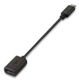 Cable USB 2.0 Aisens A107-0059/ USB Tipo-C Macho - USB Hembra/ Hasta 9W/ 625Mbps/ 15cm/ Negro