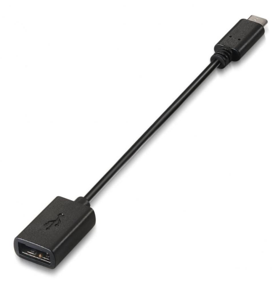 Cable USB 2.0 Aisens A107-0059/ USB Tipo-C Macho - USB Hembra/ Hasta 9W/ 625Mbps/ 15cm/ Negro