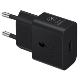 Cargador de Pared Samsung EP-T2510XBEGEU/ 1xUSB Tipo-C + Cable USB Tipo-C/ 25W