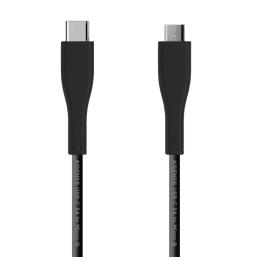 Cable USB 2.0 Aisens A107-0349/ USB Tipo-C Macho - MicroUSB Macho/ Hasta 15W/ 60Mbps/ 1m/ Negro