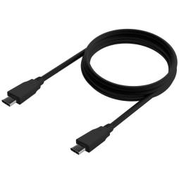 Cable USB 3.2 Tipo-C Aisens A107-0703 20GBPS 5A 100W/ USB Tipo-C Macho - USB Tipo-C Macho/ Hasta 100W/ 2500Mbps/ 1.5m/ Negro