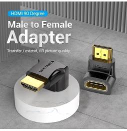 Adaptador HDMI 4K 90º Vention AIOB0-2/ HDMI Macho - HDMI Hembra/ Pack 2 Uds