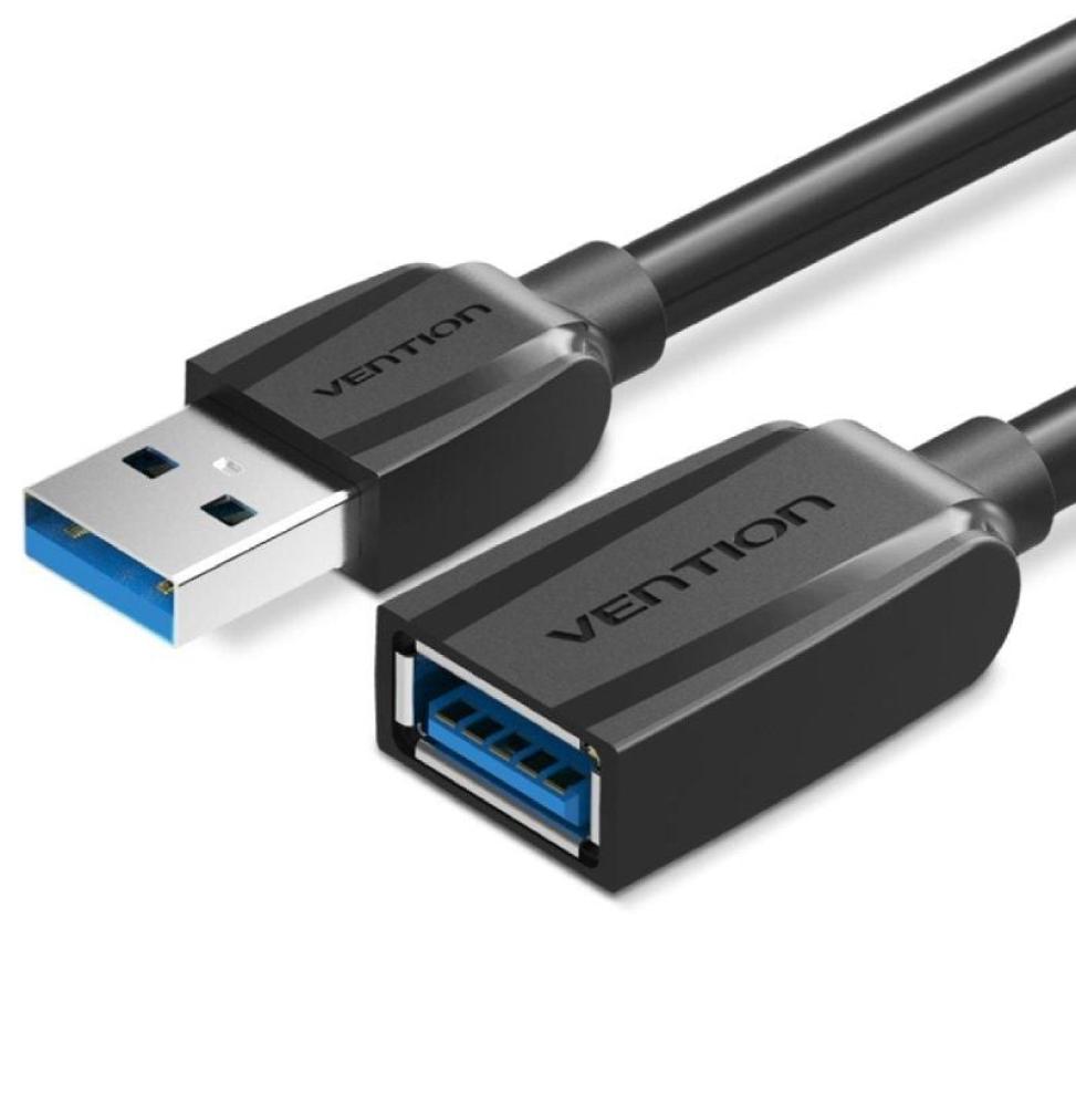 Cable Alargador USB 3.0 Vention VAS-A45-B050/ USB Macho - USB Hembra/ 5Gbps/ 50cm/ Negro