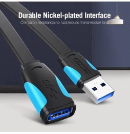 Cable Alargador USB 3.0 Vention VAS-A13-B050/ USB Macho - USB Hembra/ 5Gbps/ 50cm/ Negro y Azul