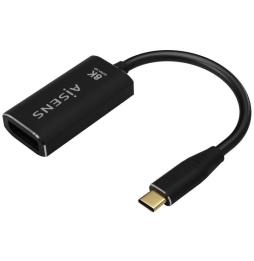 Conversor Aisens A109-0690/ USB Tipo-C Macho - DisplayPort Hembra/ Hasta 27W/ 1250Mbps/ 15cm/ Negro