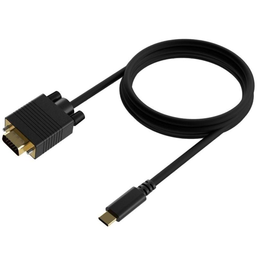 Cable Conversor Aisens A109-0692/ USB Tipo-C Macho - VGA Macho/ Hasta 27W/ 1250Mbps/ 80cm/ Negro