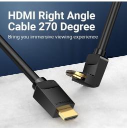 Cable HDMI 2.0 4K Acodado Vention AAQBF/ HDMI Macho - HDMI Macho/ 1m/ Negro