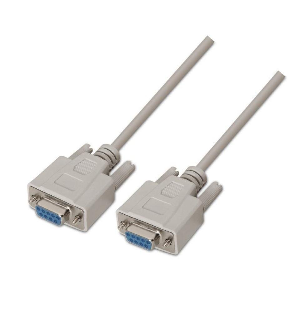 Cable Serie NULL Modem Aisens A112-0067/ DB9 Hembra - DB9 Hembra/ Hasta 0.15W/ 1.6Mbps/ 1.8m/ Beige