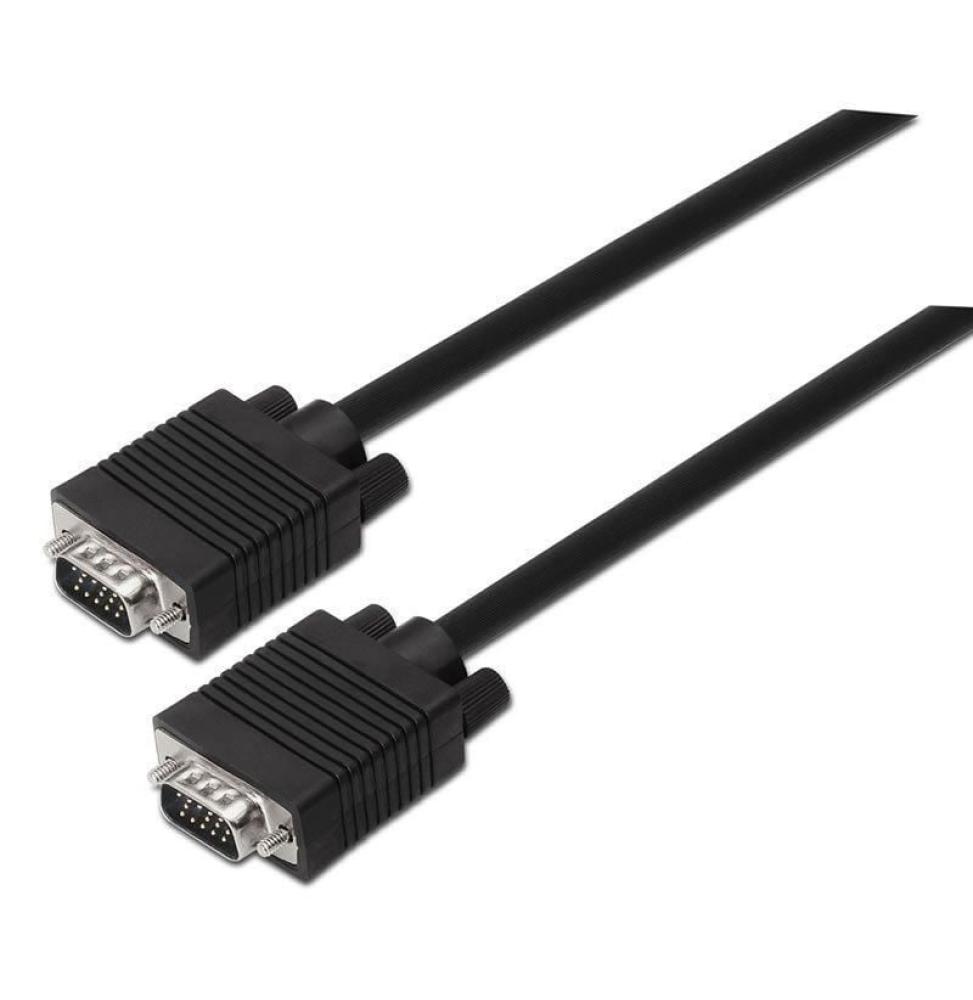 Cable SVGA Aisens A113-0068/ VGA Macho - VGA Macho/ Hasta 3W/ 10Mbps/ 1.8m/ Negro