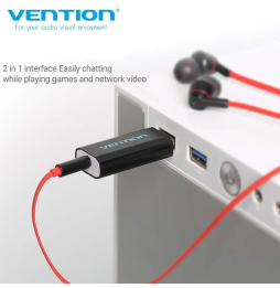 Tarjeta de Sonido Vention VAB-S15-B/ USB Macho - Jack 3.5 Hembra