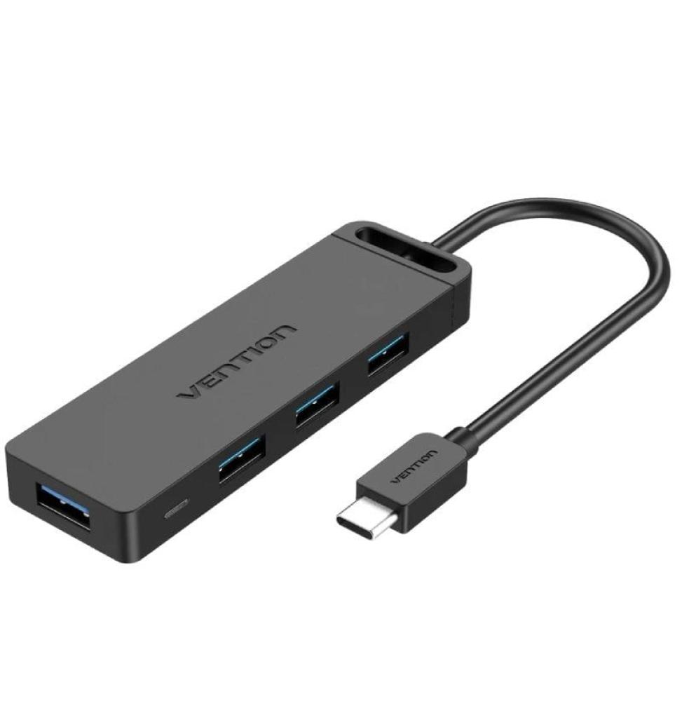 Hub USB Tipo-C Vention TGKBD/ 4xUSB/ 1xMicroUSB PD/ 50cm