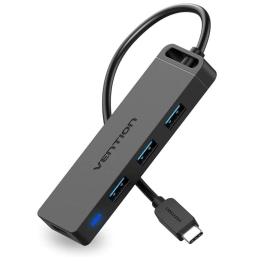 Hub USB Tipo-C Vention TGKBD/ 4xUSB/ 1xMicroUSB PD/ 50cm