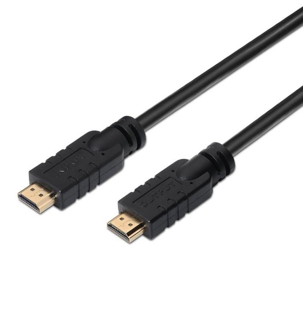 Cable HDMI 1.4 Aisens A119-0106/ HDMI Macho - HDMI Macho/ Hasta 10W/ 720Mbps/ 30m/ Negro