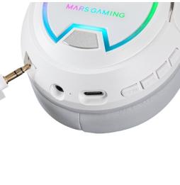 Auriculares Gaming Inalámbricos con Micrófono Mars Gaming MHW100/ Jack 3.5/ Blancos