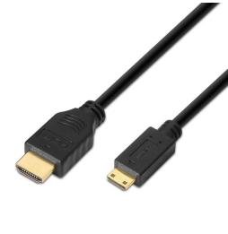 Cable HDMI Aisens A119-0114/ HDMI Macho - Mini HDMI Macho/ Hasta 10W/ 720Mbps/ 1.8m/ Negro