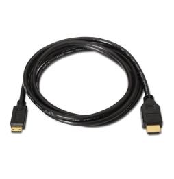 Cable HDMI Aisens A119-0114/ HDMI Macho - Mini HDMI Macho/ Hasta 10W/ 720Mbps/ 1.8m/ Negro