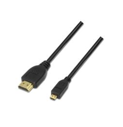 Cable Micro HDMI Aisens A119-0117/ HDMI Macho - Micro HDMI Macho/ Hasta 10W/ 720Mbps/ 1.8m/ Negro