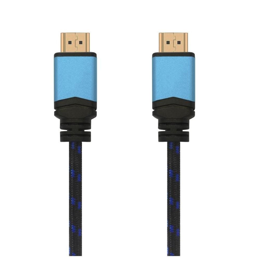 Cable HDMI 2.0 4K Aisens A120-0356 V2/ HDMI Macho - HDMI Macho/ Hasta 10W/ 2250Mbps/ 1m/ Negro/ Azul