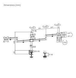 Soporte para 3 Monitoesr Aisens DT27TSR-281/ hasta 10kg