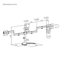 Soporte para 3 Monitores Aisens DT27TSR-287/ hasta 10kg