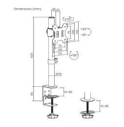 Soporte para Monitor Aisens DT32TSR-275/ hasta 10kg