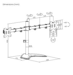 Soporte para 2 Monitores Aisens DT32TSR-285/ hasta 10kg