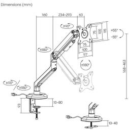 Soporte Gaming para Monitor Aisens DT32TSR-295/ hasta 9kg