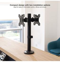 Soporte para 2 Monitores TooQ DB1132TN-B/ hasta 8kg