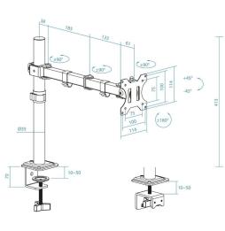 Soporte para Monitor TooQ DB1801TN-B/ hasta 8kg