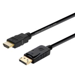 Cable Conversor Aisens A125-0364/ DisplayPort Macho - HDMI Macho/ Hasta 5W/ 2300Mbps/ 2m/ Negro