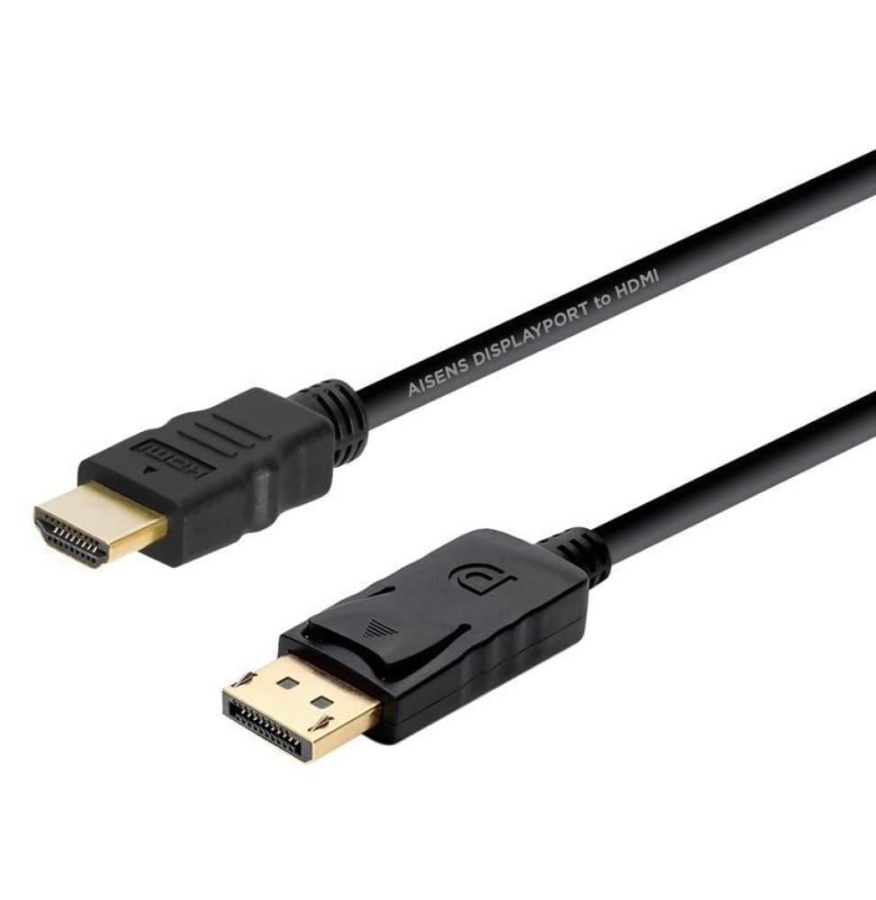 Cable Conversor Aisens A125-0364/ DisplayPort Macho - HDMI Macho/ Hasta 5W/ 2300Mbps/ 2m/ Negro