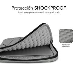 Funda Subblim Air Padding 360 Sleeve para Portátiles hasta 15.6'/ Gris Claro