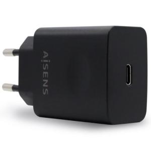 Cargador de Pared Aisens ASCH-1PD20-BK/ 1xUSB Tipo-C/ 20W