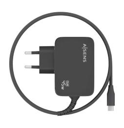 Cargador Gan de Pared Aisens ASCH-1PD45WL032-BK/ 1xUSB Tipo-C + Cable 1.8m/ 45W