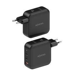 Cargador Gan de Pared Aisens ASCH-140W3P031-BK/ 2xUSB Tipo-C/ 1xUSB/ 140W