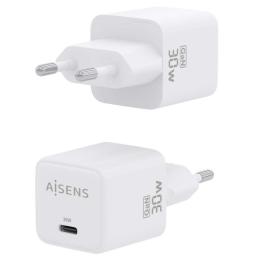 Cargador Gan de Pared Aisens ASCH-30W1P035-W/ 1xUSB Tipo-C/ 30W