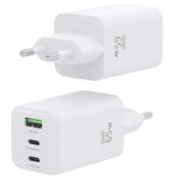 Cargador Gan de Pared Aisens ASCH-65W3P041-W/ 2xUSB Tipo-C/ 1xUSB/ 65W