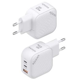 Cargador Gan de Pared Aisens ASCH-65W3P026-W/ 2xUSB Tipo-C/ 1xUSB/ 65W