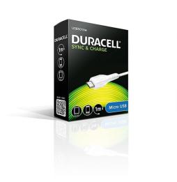 Cable USB 2.0 Duracell USB5013W/ USB Macho - MicroUSB Macho/ 1m/ Blanco