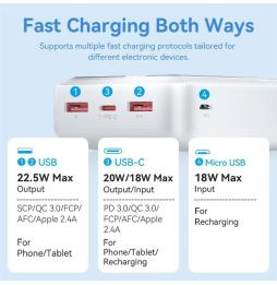 Powerbank 30000mAh Vention FHMW0/ 22.5W/ Blanca