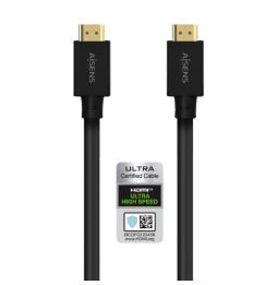 Cable HDMI 2.1 8K Aisens A150-0680/ HDMI Macho - HDMI Macho/ 5m/ Certificado/ Negro