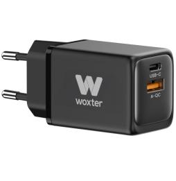 Cargador GaN de Pared Woxter PE26-175/ 1xUSB Tipo-C + Cable USB Tipo-C/ 1xUSB/ 48W