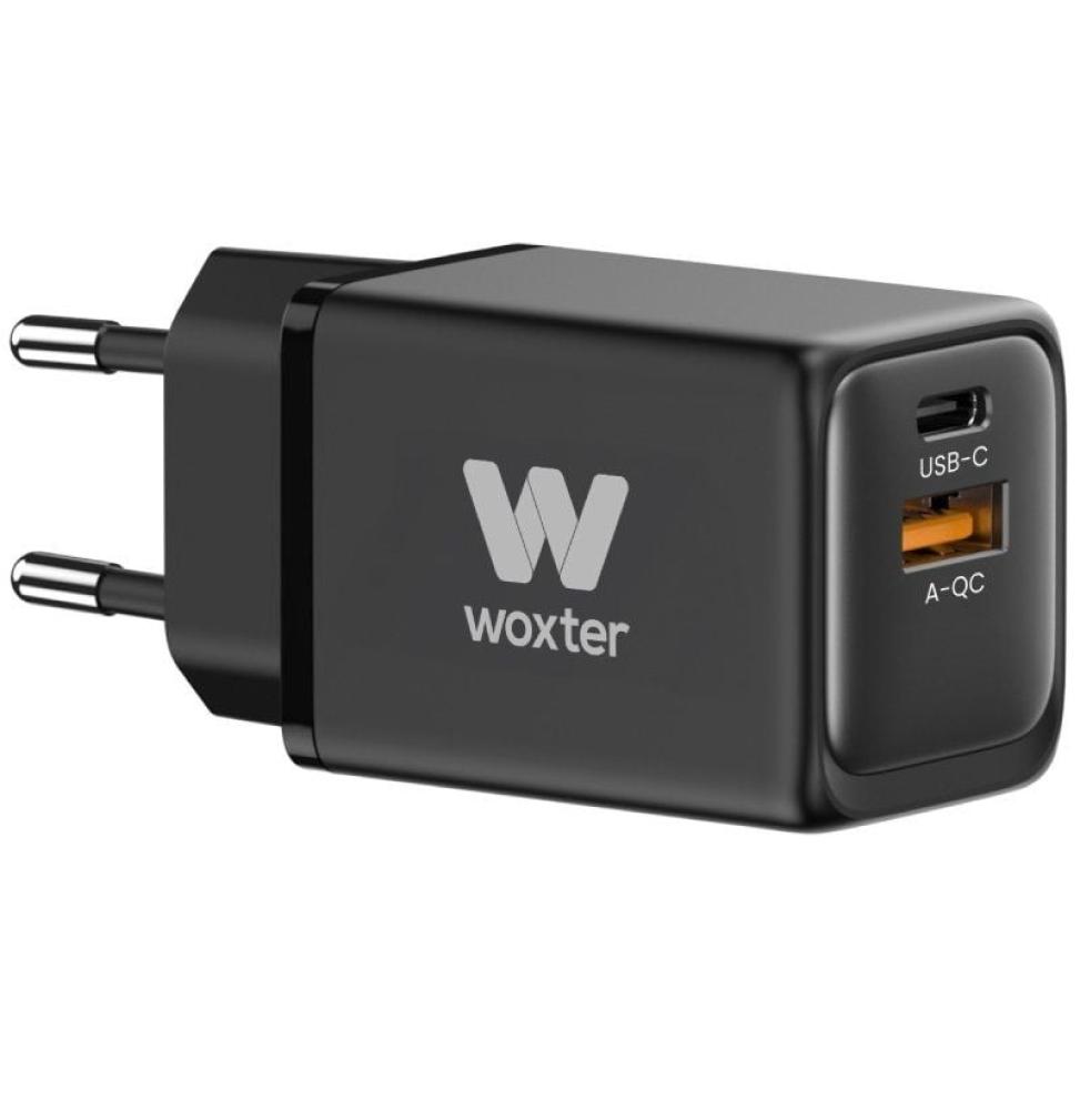 Cargador GaN de Pared Woxter PE26-175/ 1xUSB Tipo-C + Cable USB Tipo-C/ 1xUSB/ 48W