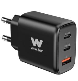 Cargador de Pared Woxter PE26-176/ 2xUSB Tipo-C + Cable USB Tipo-C/ 1xUSB/ 65W