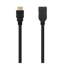 Cable Alargador HDMI Nanocable 10.15.1012/ HDMI Macho - HDMI Hembra/ 2m/ Negro