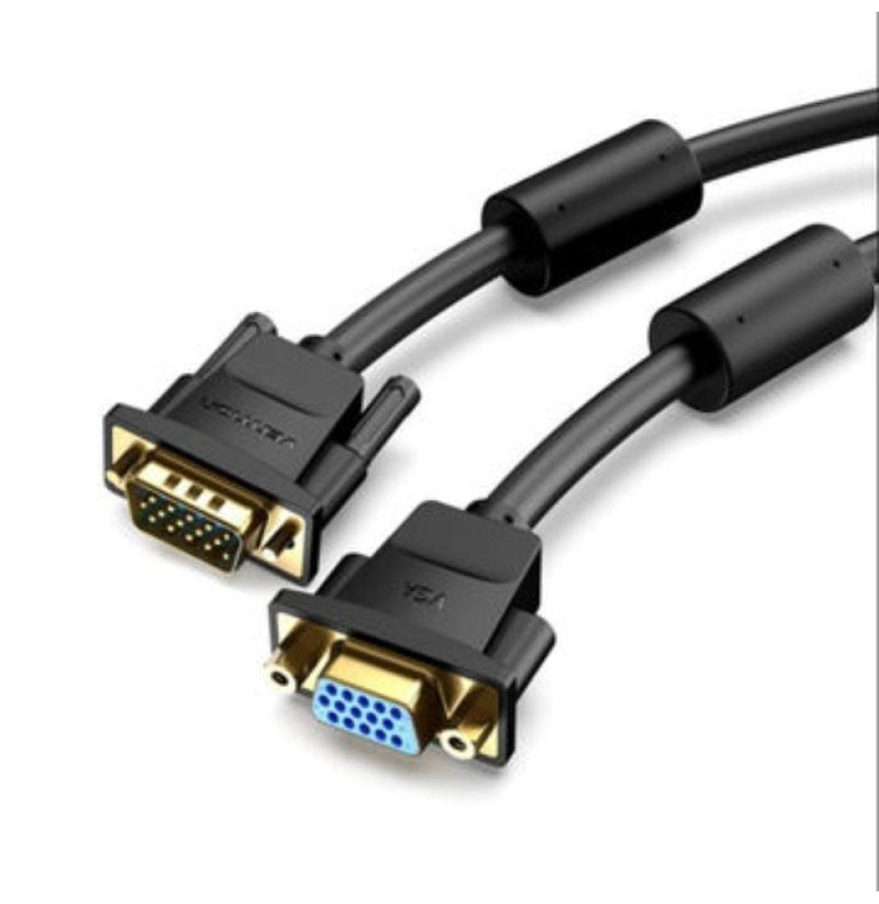 Cable Alargador SVGA Vention DAGBF/ VGA Macho - VGA Hembra/ 1m/ Negro