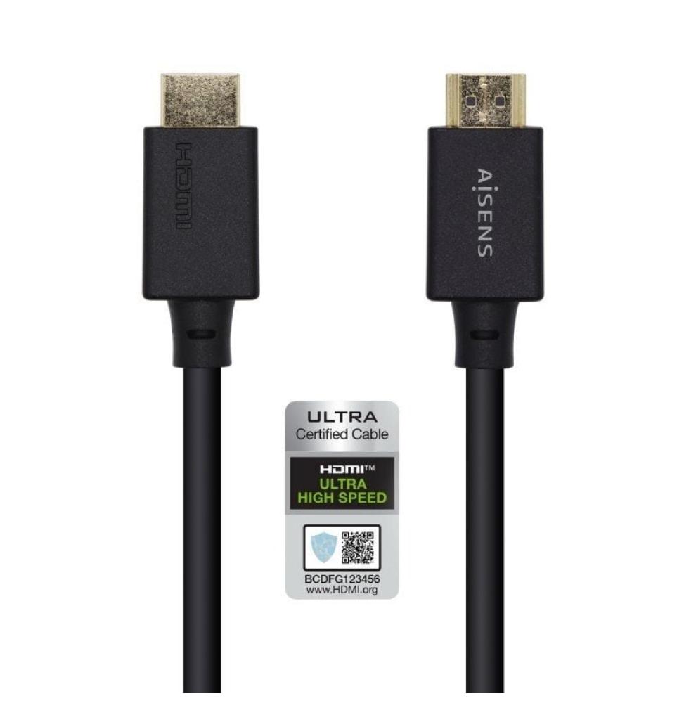 Cable HDMI 2.1 8K Aisens A150-0420/ HDMI Macho - HDMI Macho/ 50cm/ Certificado/ Negro