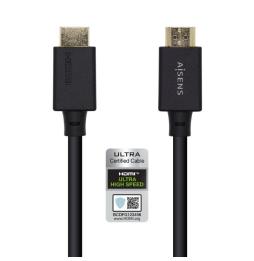 Cable HDMI 2.1 8K Aisens A150-0421/ HDMI Macho - HDMI Macho/ 1m/ Certificado/ Negro